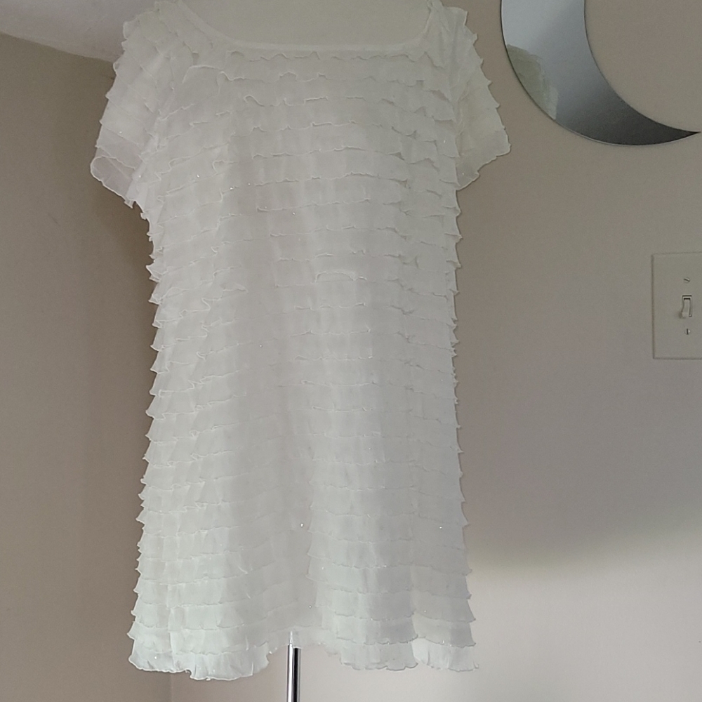 Semi Sheer Ivory Women's short sleeve top